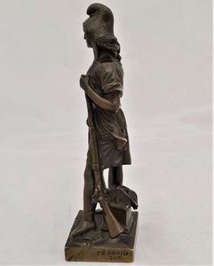 French Patinated Bronze Figure Allegory of Republican Freedom - Liberty Marianne By Pierre Jean David Of Angers - Antique circa 1850 15 cm high