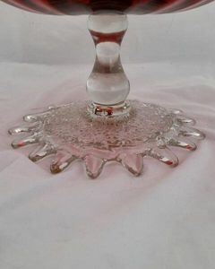 Antique Large Ruby Glass Table Centrepiece or Epergne Stand & Ruby Glass Trumpet circa 1880 - Applied crimped leaf & embossed daisy decoration 42cm High 2.4 kg