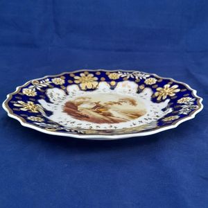 Bottom Right edge view - Ridgway Regency Porcelain loop sprigged dessert plate - Pattern 941 Topographical scene c 1810