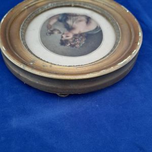 Top of frame : Antique Francesco Bartolozzi hand coloured stipple engraved Print of a Bacchante after a painting by Giovanni Battista Cipriani circa 1780 Oval Frame