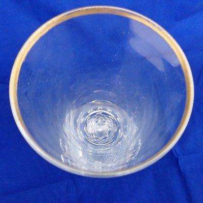Antique Josephinenhutte Faceted Bubble Stem Glass Goblet Gilt Rim c 1900 28cm H
