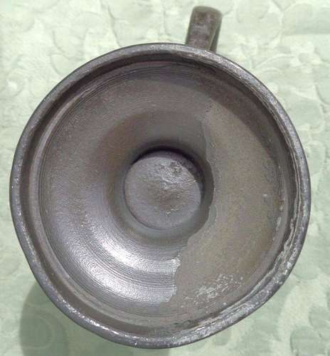 Antique Pewter Tankard High Footed Half Pint Mug Metrication Stamp VR LI  c 1850