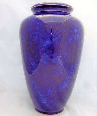 Antique Sevres Porcelain Large Bleu Lapis Vase Mottled Glaze c 1900 32 cm 13" Hi