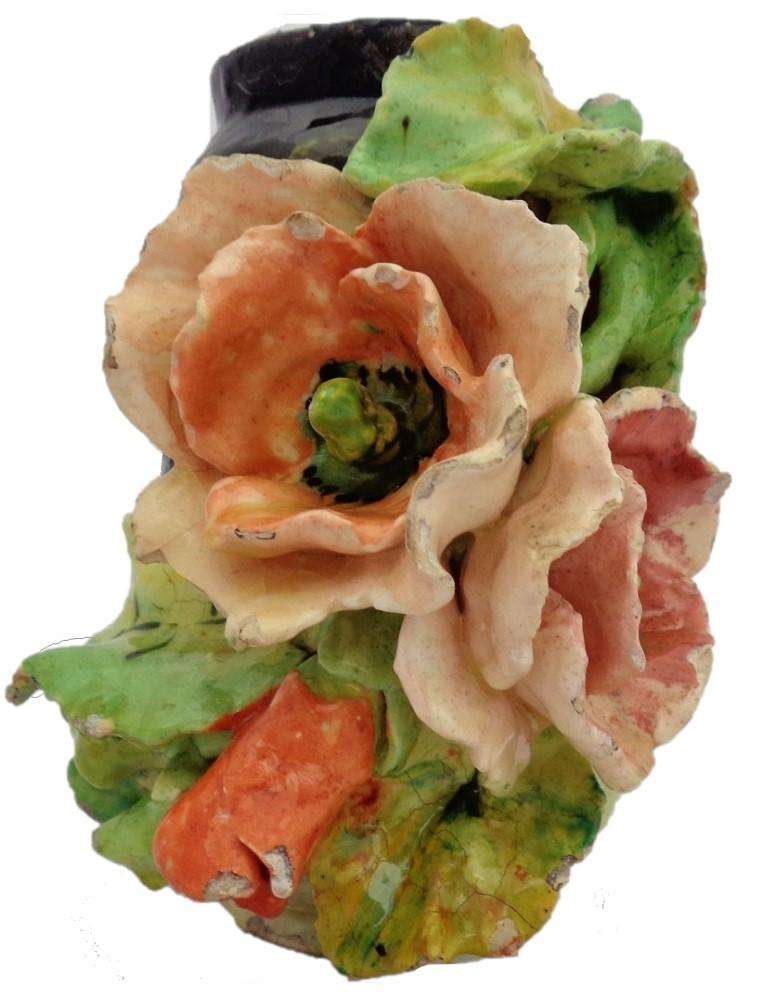 Art Nouveau Barbotine Majolica Vase Jean-Marie Pointu French Antique c 1880