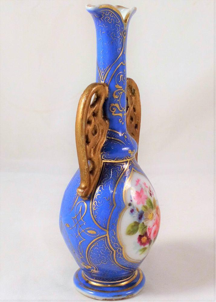 Antique Paris Porcelain Vieux Paris Vase Alhambra Shaped 19th C 16 cm