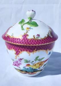 Antique Marcolini Period Meissen Porcelain Lidded Chocolate Cup c 1785