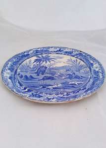 Spode Death of the Bear Pattern Blue and White Pearlware Plate