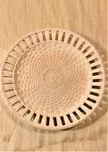 Enoch Wood Creamware Plate Embossed Basket Weave Pattern Pierced Rim Antique c 1780