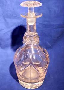 Antique Georgian Anglo Irish Cut Lead Crystal Prussian Shaped Decanter with Mushroom Stopper circa 1830 1.35 Kg