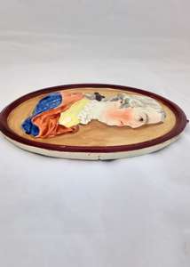 Georgian Pearlware Portrait Plaque General Monckton Enamelled Antique c 1785