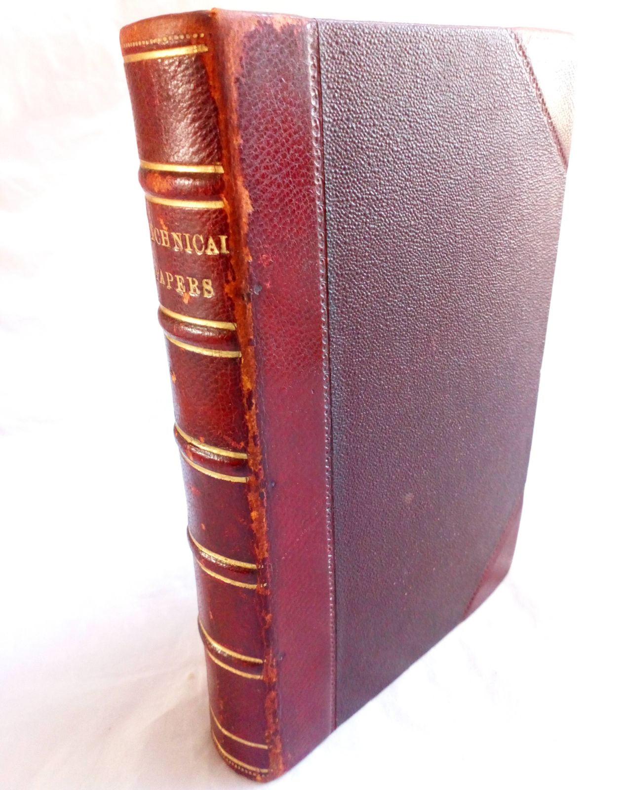 Antiquarian Half Leather Bound Book Technical Papers Naval Architecture Marine Engineering articles dating from around 1890