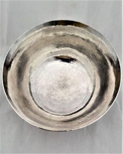 Chinese White Metal Silver Bowl 5" Engraved flower vase & Longevity character shou 壽 Lingzhi Fungus 19th century 173 grammes