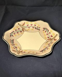 Antique Wedgwood pearlware hexagonal dish hand painted Weigela Floral Pattern number 1294 early 19th century circa 1825 - 21.8 cm D 279 grammes
