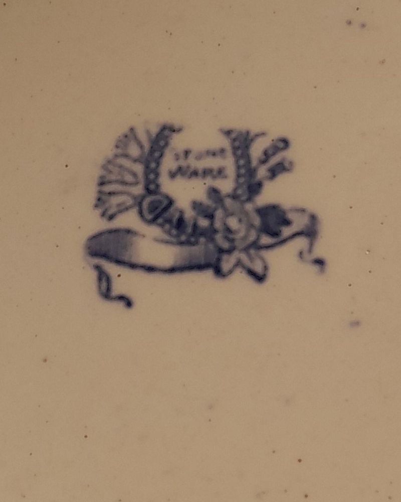 Antique Stone Ware Blue & White Transfer Printed Stilton Stand Willow Pattern circa 1850 27.3 cm diameter