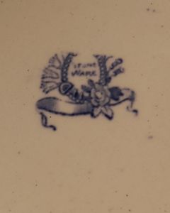 Antique Stone Ware Blue & White Transfer Printed Stilton Stand Willow Pattern circa 1850 27.3 cm diameter