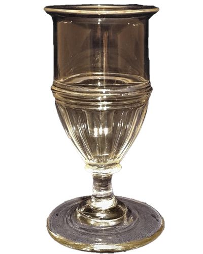 Antique Georgian Stemmed Wine Glass Panel Cuts Applied Pulley Rings circa 1780 - 1800 12.5 cm  100 ml capacity
