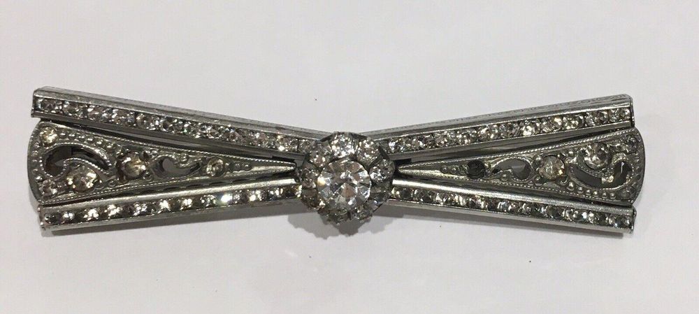 Art Deco German Machine Age Diamante Brooch Pin Poss Schreiber and Hiller c 1930