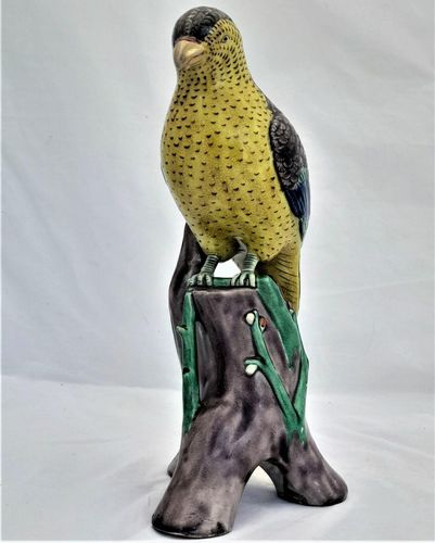 Japanese Arita Porcelain Parrot Okimono Figurine decorated in Ko Kutani Style Meiji antique circa 1870 -  29 cm high 939 grammes