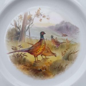 Close up of the pheasants painting