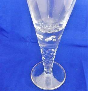 Antique Josephinenhutte Faceted Bubble Stem Glass Goblet Gilt Rim c 1900 28cm H