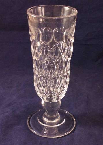 Four Part Moulded Tall Ale Glass Thumbprint Pattern Antique Victorian circa 1880