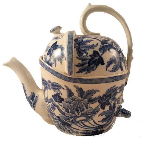 Antique Wedgwood Simple Yet Perfect Teapot Peony Pattern Transferware 1908 SYP