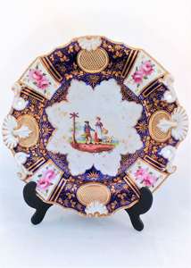 Samuel Alcock Porcelain Shell Edge Dessert Plate 3028 pattern c 1830