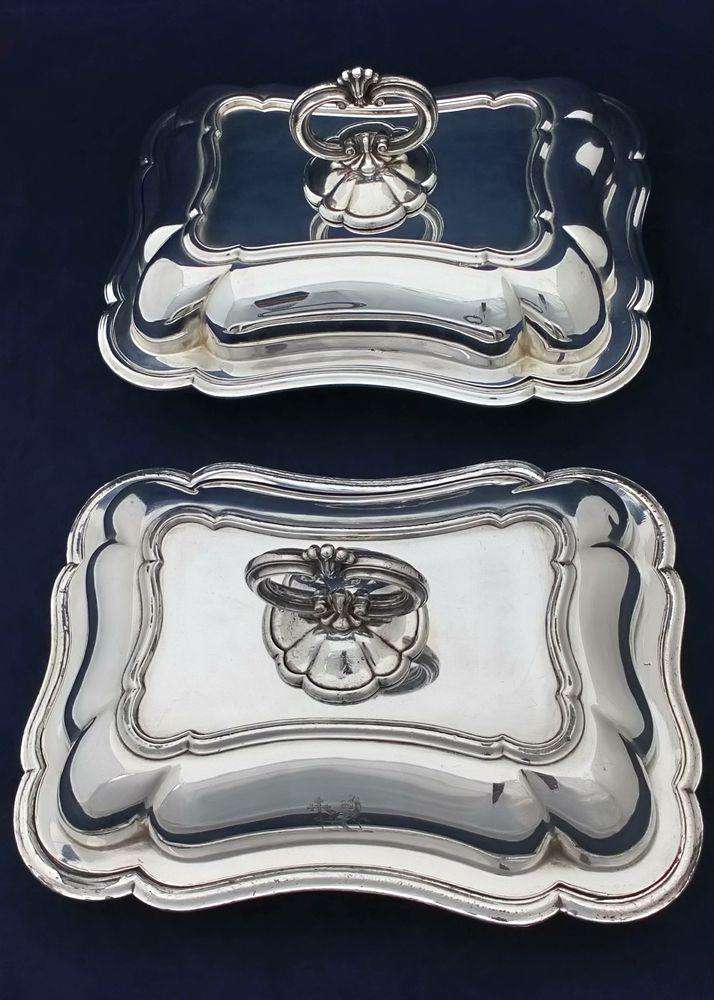 Georgian Pair Old Sheffield Plate Entree Dishes John Green and Co Antique c 1820