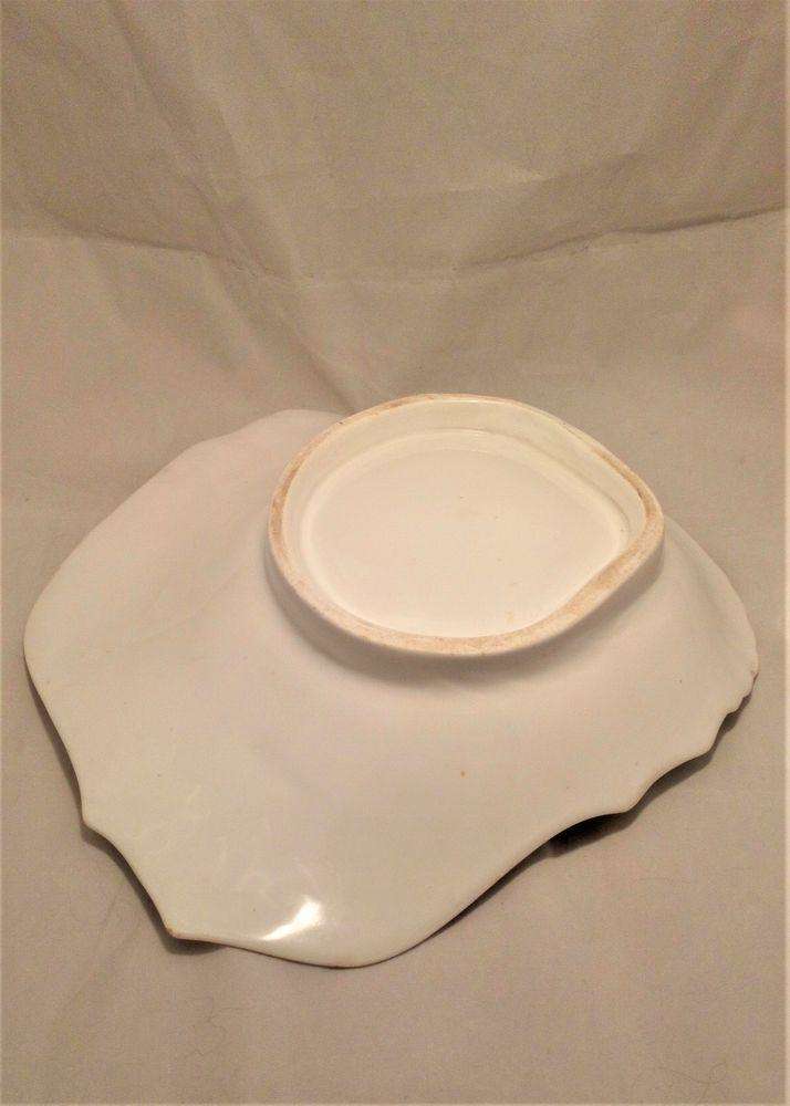 Antique Porcelain Shell Shaped Dessert Dish Lilac Sprigged William IV Antique c 1835
