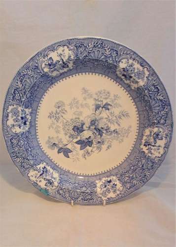Minton and Boyle Blue and White The Sylvan Pattern Charger Dish 36 cm diameter circa 1836