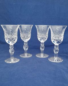 Four Cumbria Crystal Port or Sherry Glasses Keswick Pattern Hand Blown and Cut