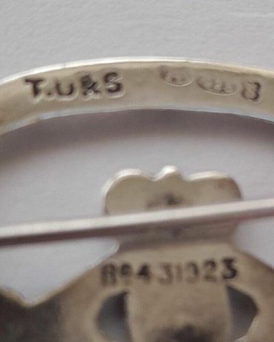Antique Irish Silver Claddagh Brooch Pin Regd Design Number 431923 Possibly Dublin 1934