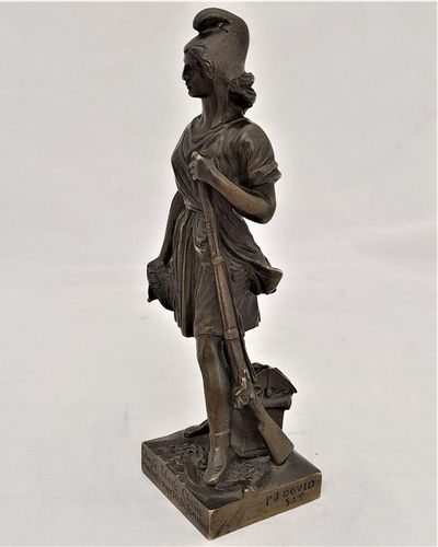 French Patinated Bronze Figure Allegory of Republican Freedom - Liberty Marianne By Pierre Jean David Of Angers - Antique circa 1850 15 cm high