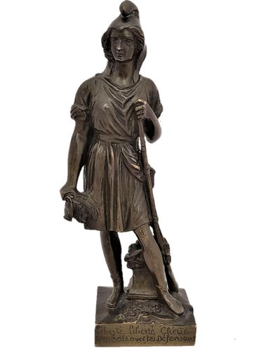 French Patinated Bronze Figure Allegory of Republican Freedom - Liberty Marianne By Pierre Jean David Of Angers - Antique circa 1850 15 cm high