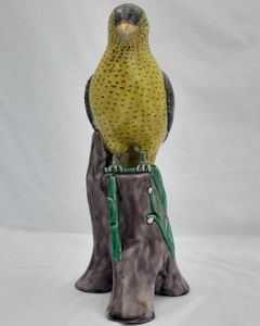 Japanese Arita Porcelain Parrot Okimono Figurine decorated in Ko Kutani Style Meiji antique circa 1870 -  29 cm high 939 grammes
