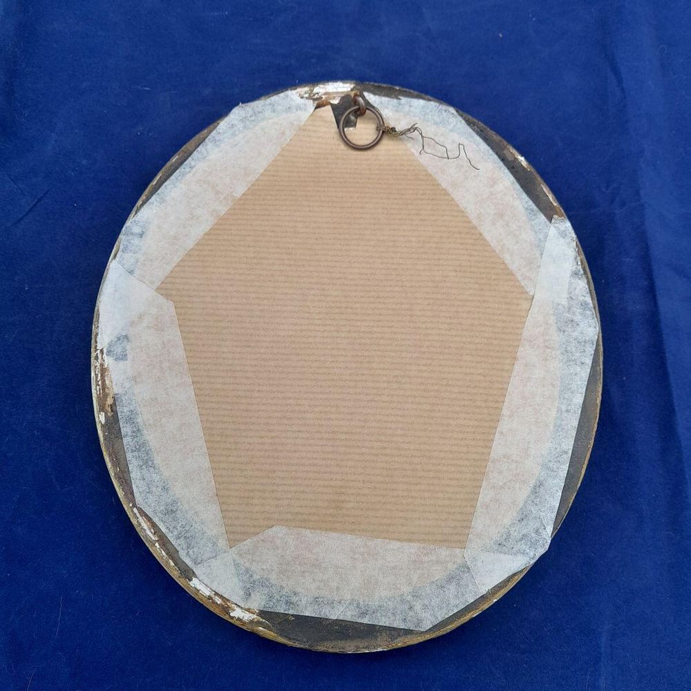 Back of frame : Antique Francesco Bartolozzi hand coloured stipple engraved Print of a Bacchante after a painting by Giovanni Battista Cipriani circa 1780 Oval Frame
