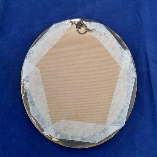 Back of frame : Antique Francesco Bartolozzi hand coloured stipple engraved Print of a Bacchante after a painting by Giovanni Battista Cipriani circa 1780 Oval Frame