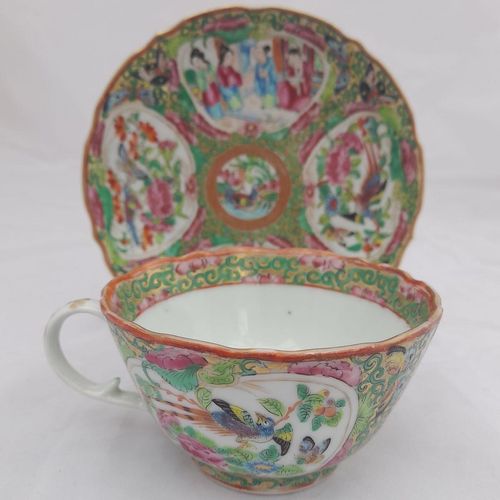 right view of the cup  - saucer on a stand