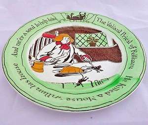 Antique Pottery Plate W Adams & Co Rare-Bit Plate Feltham Priest & Mouse 1900