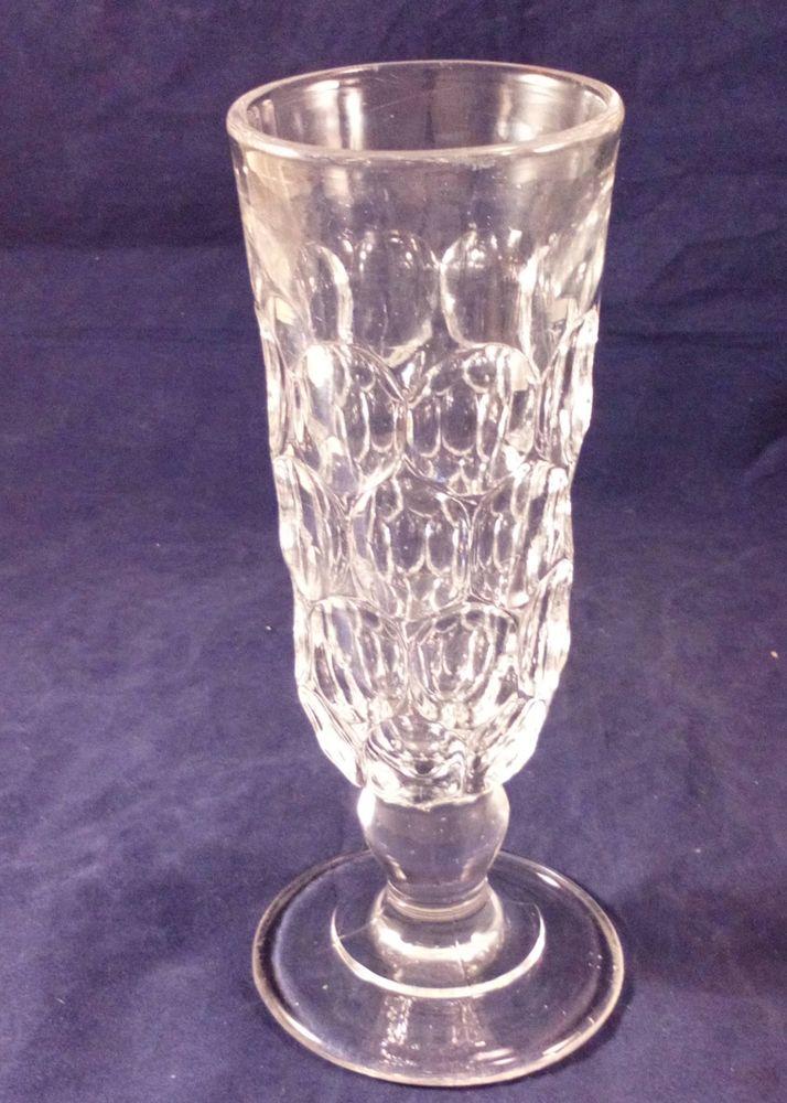 Four Part Moulded Tall Ale Glass Thumbprint Pattern Antique Victorian circa 1880