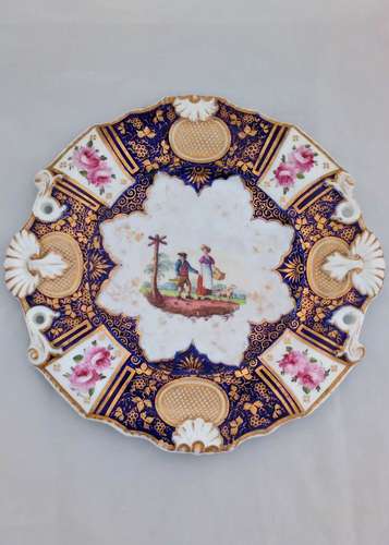 Samuel Alcock Porcelain Shell Edge Dessert Plate 3028 pattern c 1830