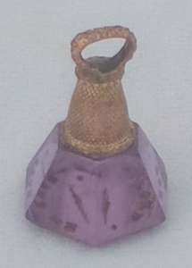 Antique Victorian 19th century Amethyst Glass Seal Fob with brass top Engraved Save Me Lord