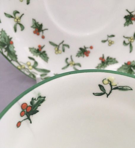 Antique Adderley's China Christmas Cup and saucer Transfer Print Xmas & Auld Lang Syne Pattern circa 1912