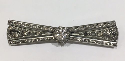 Art Deco German Machine Age Diamante Brooch Pin Poss Schreiber and Hiller c 1930
