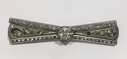 Art Deco German Machine Age Diamante Brooch Pin Poss Schreiber and Hiller c 1930