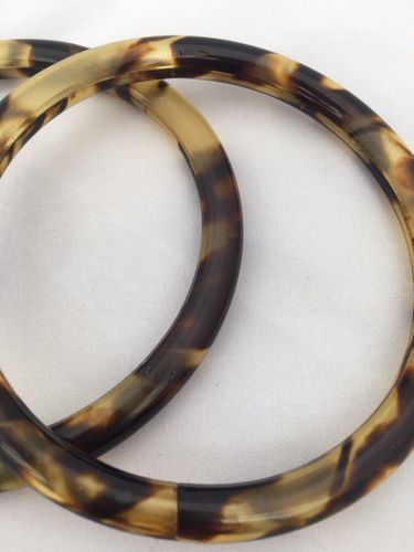 Antique Pair Victorian Faux Tortoiseshell Upper Arm Bangles Armlets circa 1890