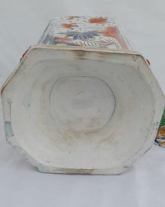 Antique Masons Patent Ironstone China alcove vase hand painted Fence Japan pattern potpourri circa 1815 Dragon handles Regency early 19thC 54cm 7.6kg