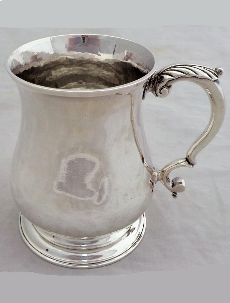George II Tankard Silver Mug HM Sterling London 1754 RG Half Pint Antique 242g