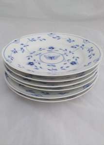 Bing and Grondahl Danish Porcelain Plates Blue and White Butterfly Pattern 1908