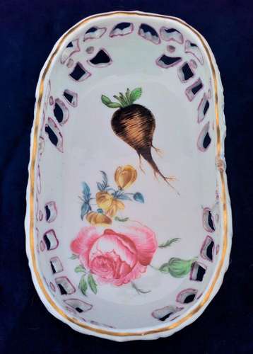 Antique Marcolini Period Meissen Porcelain Reticulated Basket or Dish c 1800
